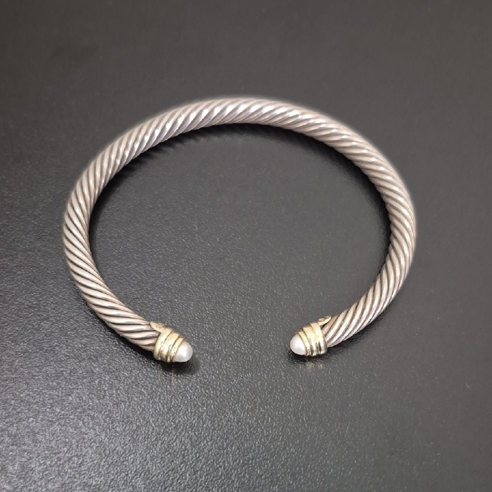 David Yurman Silver and Gold Cable Bracelet